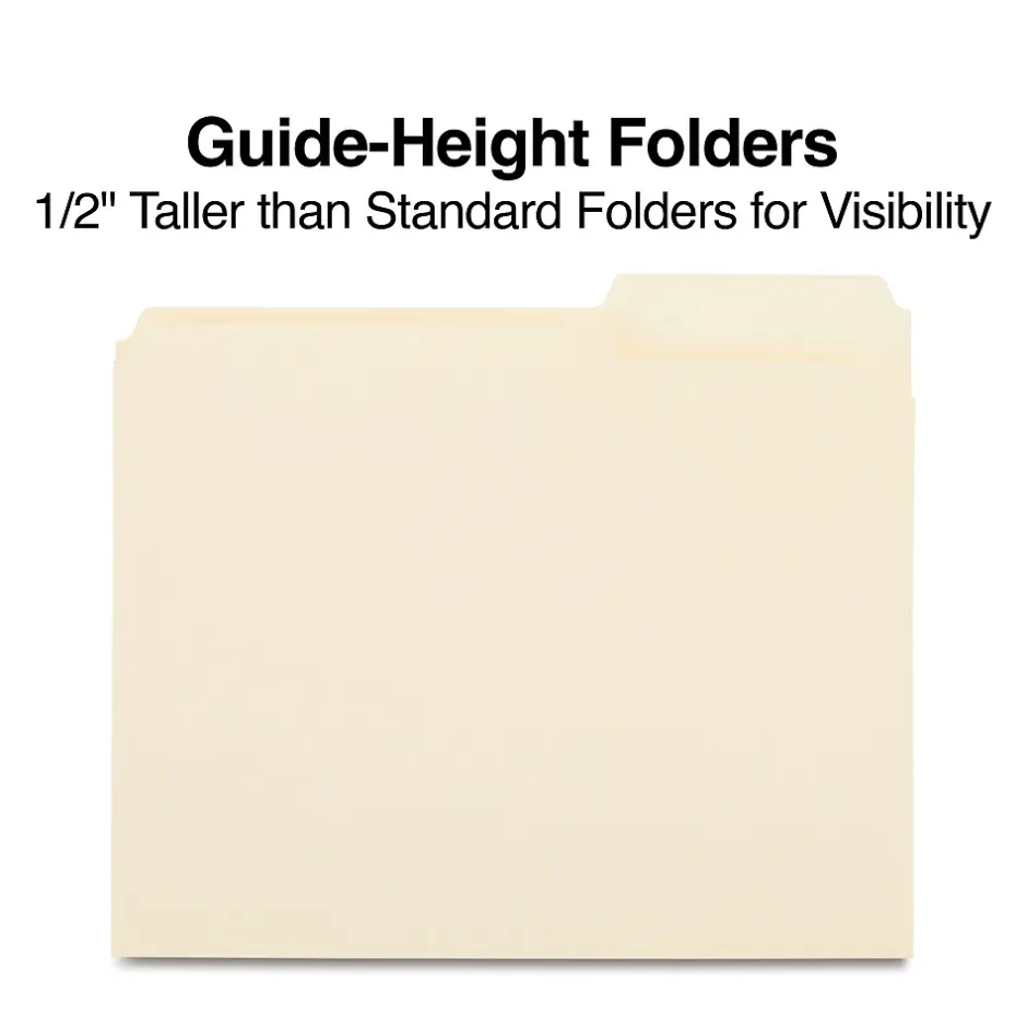 Staples File Folders, Letter Size, Manila, 100/Box (ST508812/508812)