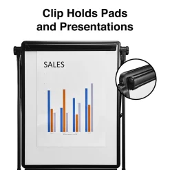 Hot Flip Chart Easel, Black Steel (28216US/50444US) Dry Erase
