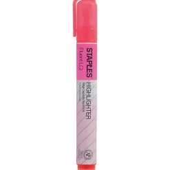 Staples ® Fluent LQ™ Highlighters, Pink, 12pk Outlet