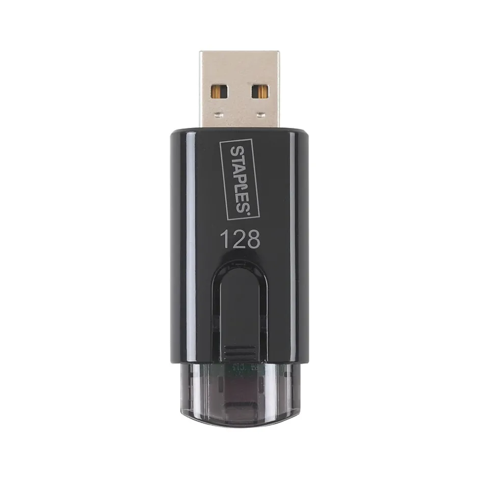 Staples 128GB USB 2.0 Type A Flash Drive, Black (27991)* Usb Flash Drives