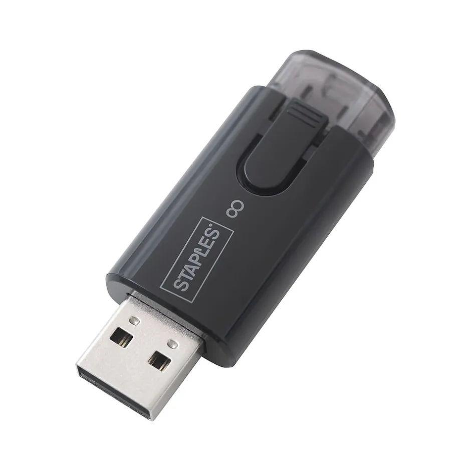 Staples 8GB USB 2.0 Type A Flash Drive, Black, 5/Pack (28194)* Usb Flash Drives