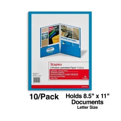 Staples Glossy 2-Pocket Paper Folder, , 10/Pack (13373-CC) Light blue Best