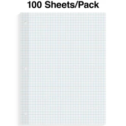 Staples Graph Ruled Filler Paper, 8.5" x 11", White, 100 Sheets/Pack, 12 Packs/Carton (TR25549)