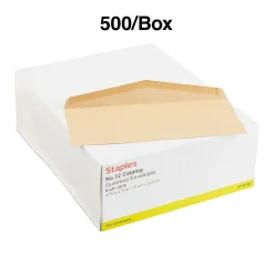Staples Gummed #12 Business Envelopes, 4 3/4