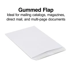 Staples Gummed Catalog Envelopes, 9"L x 12"H, White, 100/Box (50264/47286N)* Catalog