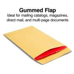 Staples Gummed Kraft Catalog Envelopes, 6" x 9", Brown, 500/Box (ST381944-CC)* Catalog