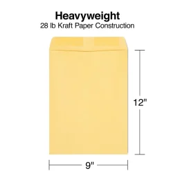 Staples Gummed Kraft Catalog Envelopes, 9