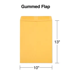 Staples Gummed Kraft Catalog Envelopes, 10