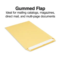 Staples Gummed Kraft Catalog Envelopes, 10"L x 15"H, Brown, 100/Box (SPL534768)* Catalog