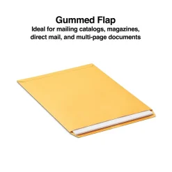 Staples Gummed Kraft Catalog Envelopes, 12" x 15.5", Brown, 100/Box (SPL534784)* Catalog