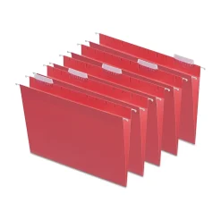 Staples ® Hanging File Folders, 1/5-Cut Tab, Letter Size, , 25/Box (ST163535-CC) Red Online