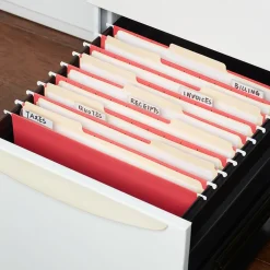 Staples ® Hanging File Folders, 1/5-Cut Tab, Letter Size, , 25/Box (ST163535-CC) Red Online