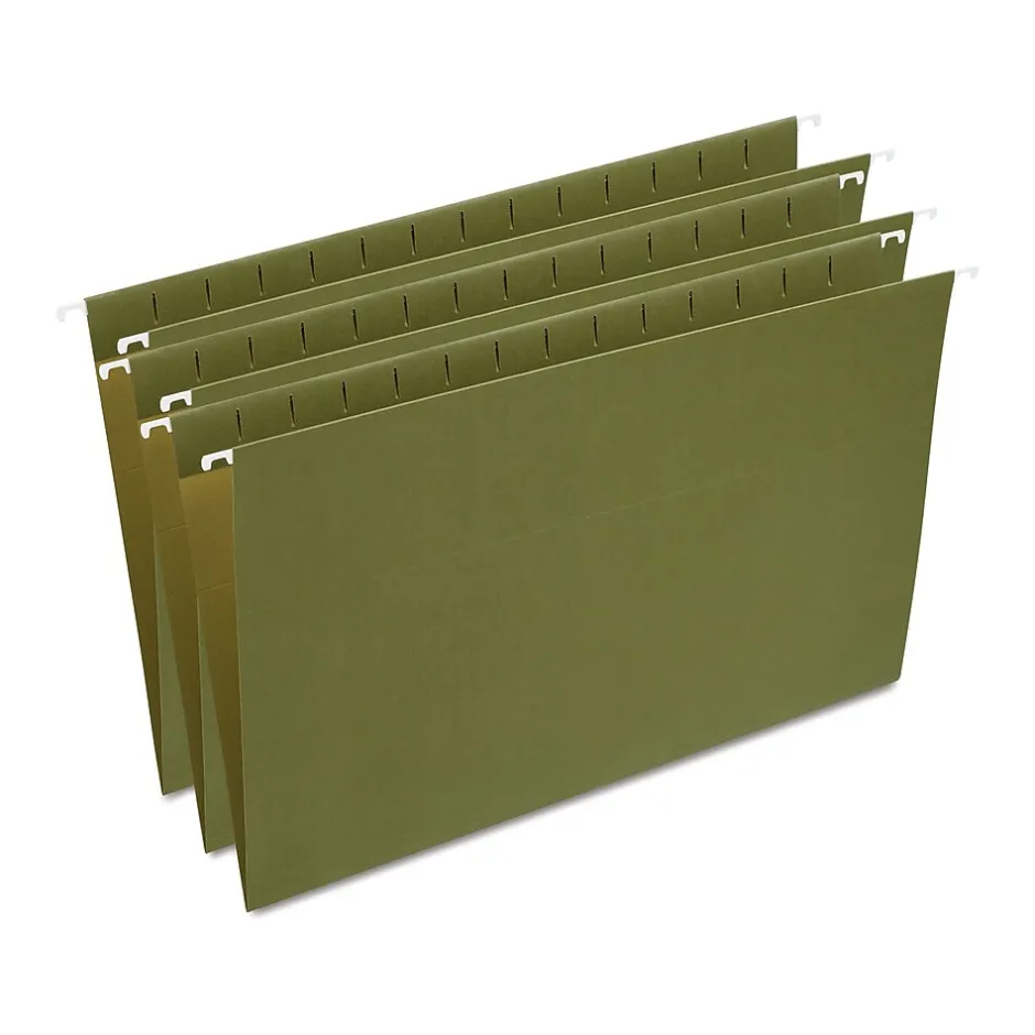Staples Hanging File Folder, Stright Cut, Legal Size, Standard Green, 25/Box (ST521252/521252) New