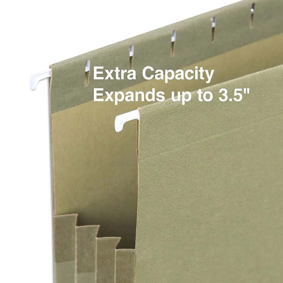 Staples Hanging File Pockets, 3.5" Expansion, Staight Cut, Letter Size, , 4/Box (ST260828-CC) Standard Green Outlet