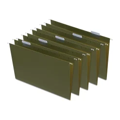 Staples Heavy Duty Box Bottom Hanging File Folder, 2" Expansion, 1/5-Cut Tab, Legal Size, Standard Green, 25/Box Hot