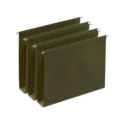 Staples Heavy Duty Box-Bottom Hanging File Folders, 2" Expansion, 1/5-Cut Tab, Letter Size, , 25/Box (ST117515) Green Best