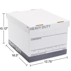 Staples Heavy Duty File Box, Lift Off Lid, Letter/Legal, White/Gray, 12/Carton (TR59219) Sale