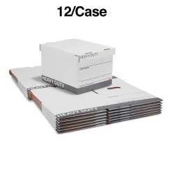 Staples Heavy Duty File Box, Lift Off Lid, Letter/Legal, White/Gray, 12/Carton (TR59219) Sale