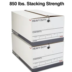 Staples Heavy Duty File Box, String and Button Lid, Legal, White/Gray, 4/Pack (TR59224) Discount