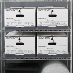 Staples Heavy Duty File Box, String and Button Lid, Legal, White/Gray, 4/Pack (TR59224) Discount