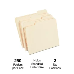 Staples Heavy Duty File Folder, 1/3 Cut Tab, Letter Size, , 250/Box (TR56677) Manila Hot