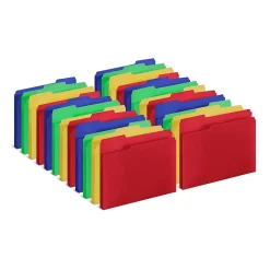 Staples Heavyweight Reinforced File Folders, 1/3-Cut Tab, Letter Size, Assorted Colors, 24/Pack (TR10741-CC) Discount