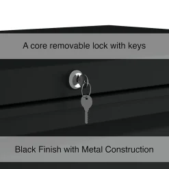 Best HL8000 Commercial 5-Drawer Lateral File Cabinet, Locking, Letter/Legal, Black, 36