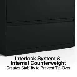 Best HL8000 Commercial 5-Drawer Lateral File Cabinet, Locking, Letter/Legal, Black, 36