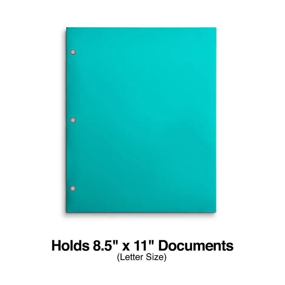 Staples 3-Hole Punched 4-Pocket Paper Folder, (ST56215-CC) Teal Hot