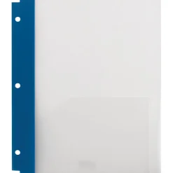 Staples 3-Hole Punched 2-Pocket Portfolio Folder, Frosted Navy (26176) Clearance