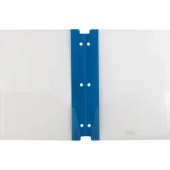 Staples 3-Hole Punched 2-Pocket Portfolio Folder, Frosted Navy (26176) Clearance