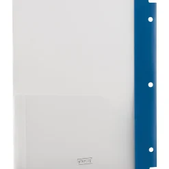 Staples 3-Hole Punched 2-Pocket Portfolio Folder, Frosted Navy (26176) Clearance