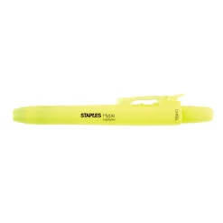 Staples ® Hype® Retractable Highlighters Chisel Yellow 4pk (50806) Discount