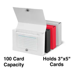 Clearance ® Index Card Holder for 3" x 5" Cards, 100 Card Capacity, Assorted (ST50992-CC) Index Cards
