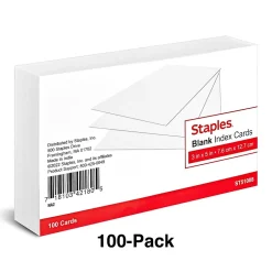 Best ® Index Cards, 3" x 5", White, 100 Cards/Pack (ST51008-CC) Index Cards
