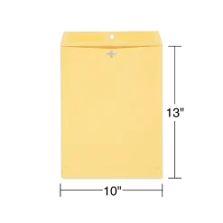 Staples Kraft Clasp & Moistenable Glue Catalog Envelopes, 10" x 13", Brown, 100/Box (ST187039-CC)* Security Tinted