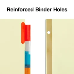 Staples Large Tab Insertable Paper Divider, 8 Tabs, Buff with Assorted-Color Tabs, 1 Set (13487/11111) New