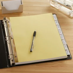 Staples Large Tab Insertable Paper Divider, 8 Tabs, Buff with Clear Tabs, 1 Set (18934/11112) New