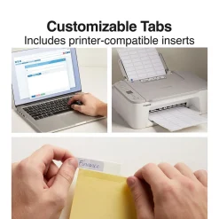 Staples Large Tab Insertable Paper Divider, 8 Tabs, Buff with Clear Tabs, 4 Sets (13516/14482) New