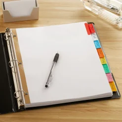 Staples Large Tab Insertable Dividers, 8-Tab, Assorted Colors (13492/11123) Online