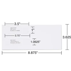 Staples Laser Security Tinted #9 Double Window Envelopes, 3 5/8