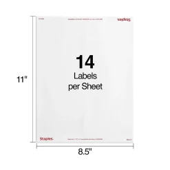 Staples Laser/Inkjet Address Labels, 1 1/3