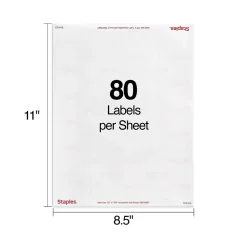 Staples Laser/Inkjet Address Labels, 1/2