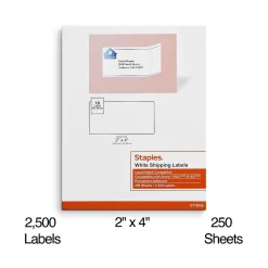 Staples Laser/Inkjet Shipping Labels, 2