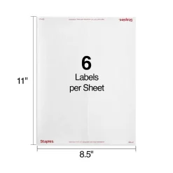 Staples Laser/Inkjet Shipping Labels, 3 1/3