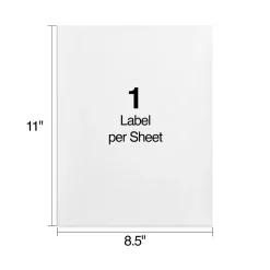 Staples Laser/Inkjet Shipping Labels, 8 1/2" x 11", White, 1 Label/Sheet, 100 Sheets/Box (18062/SIWO150)* Shipping Labels