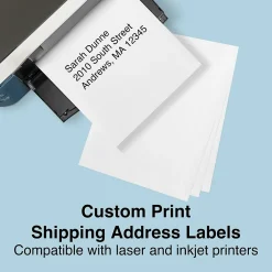 Staples Laser/Inkjet Shipping Labels, 8 1/2