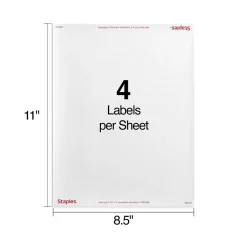 Staples Laser/Inkjet Shipping Labels, 3 1/2