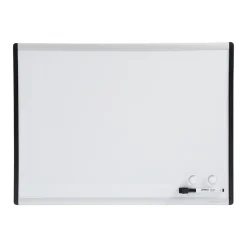 Hot Magnetic Steel Dry-Erase Whiteboard, Silver/Black, 1.5' x 2' (52484/28213) Dry Erase