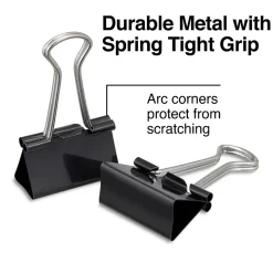 Staples Medium Binder Clips, Medium, Black, 576/Carton (32003)